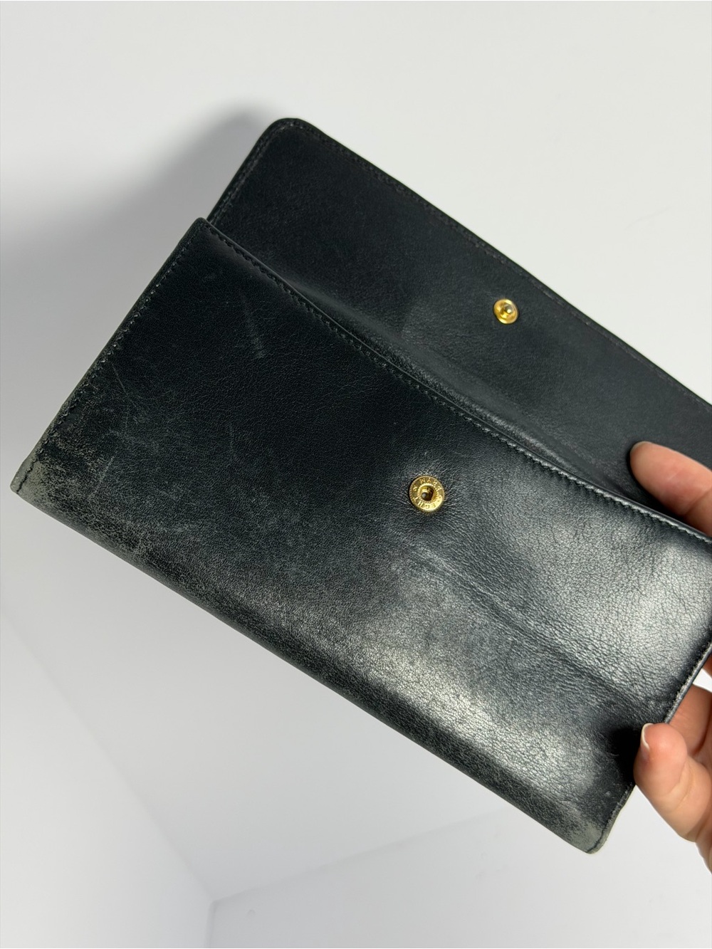 Vintage Gucci Bamboo Detail Black Smooth Leather Long Wallet - Picture 13 of 16